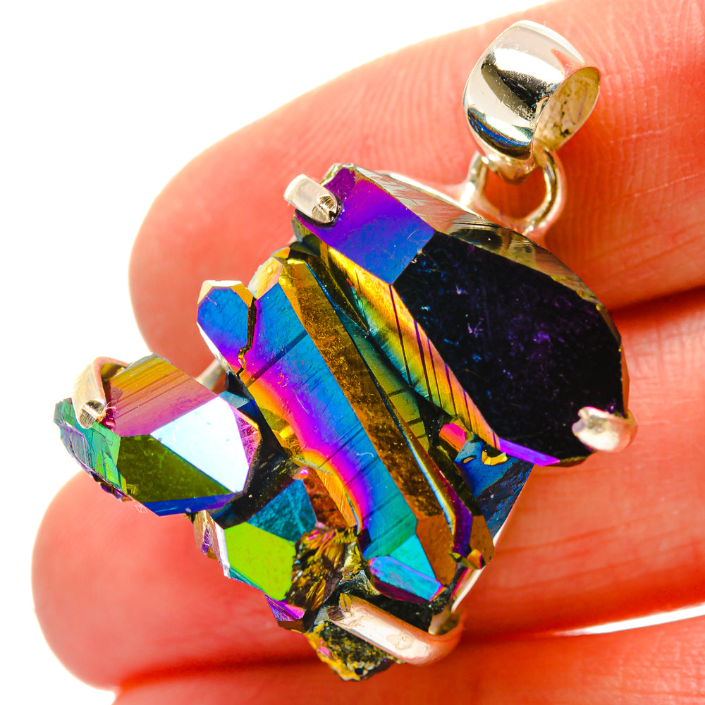 Titanium Sunshine Druzy Pendants handcrafted by Anasilvercos - PD16893