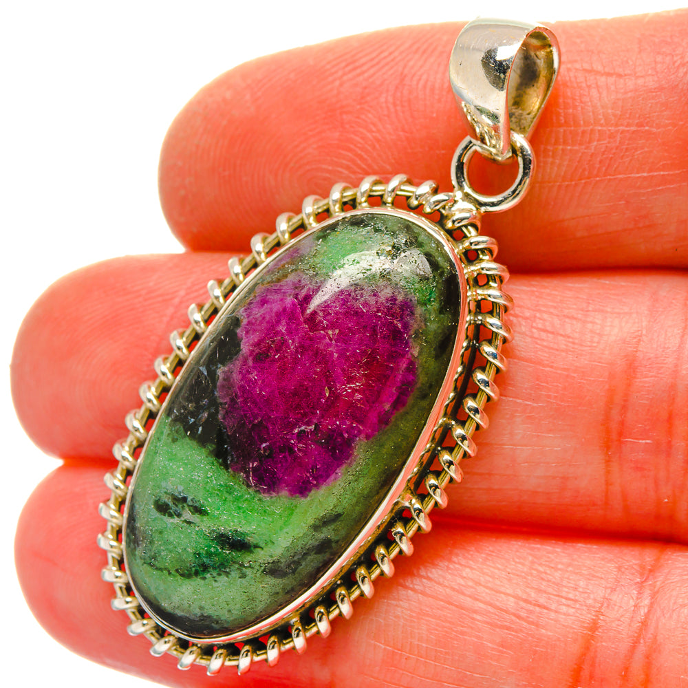 Ruby Zoisite Pendants handcrafted by Anasilvercos - PD16915