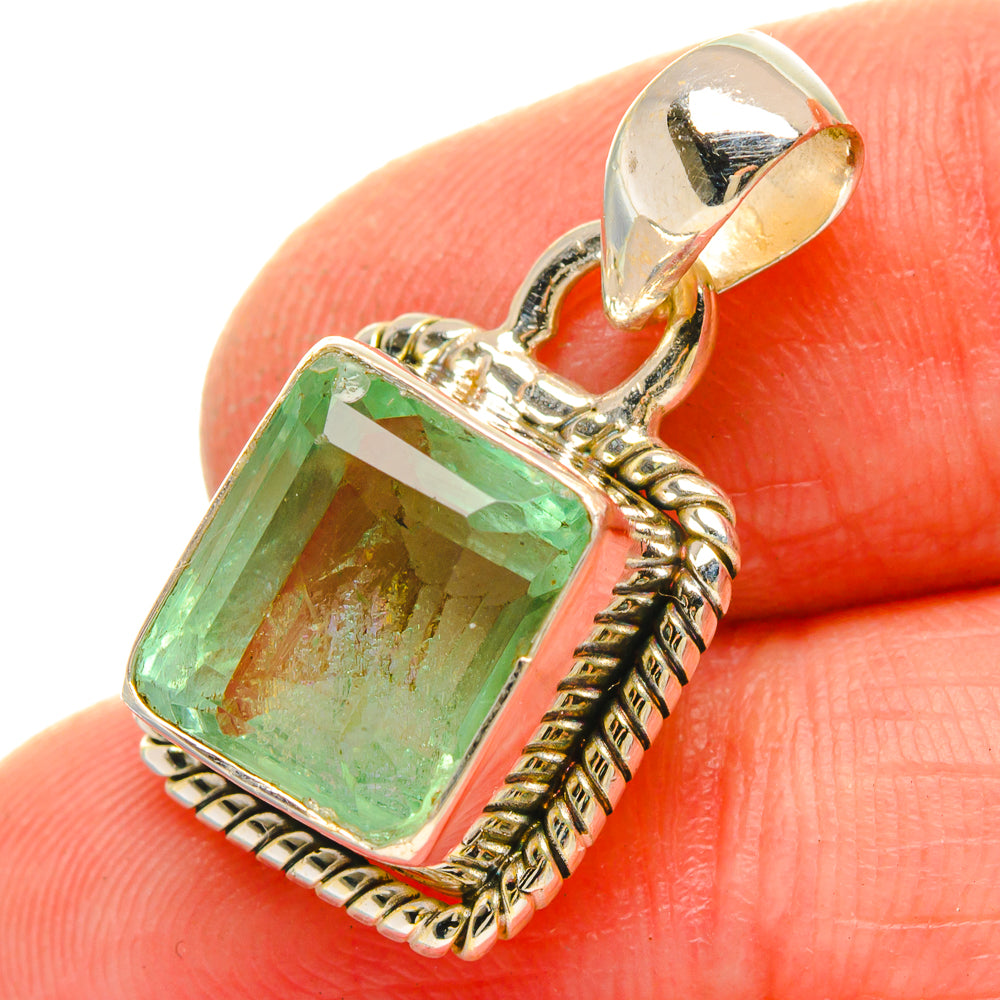 Green Fluorite Pendants handcrafted by Anasilvercos - PD16920
