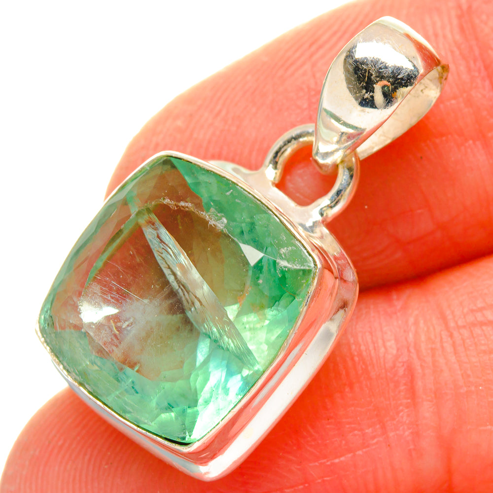 Green Fluorite Pendants handcrafted by Anasilvercos - PD16924