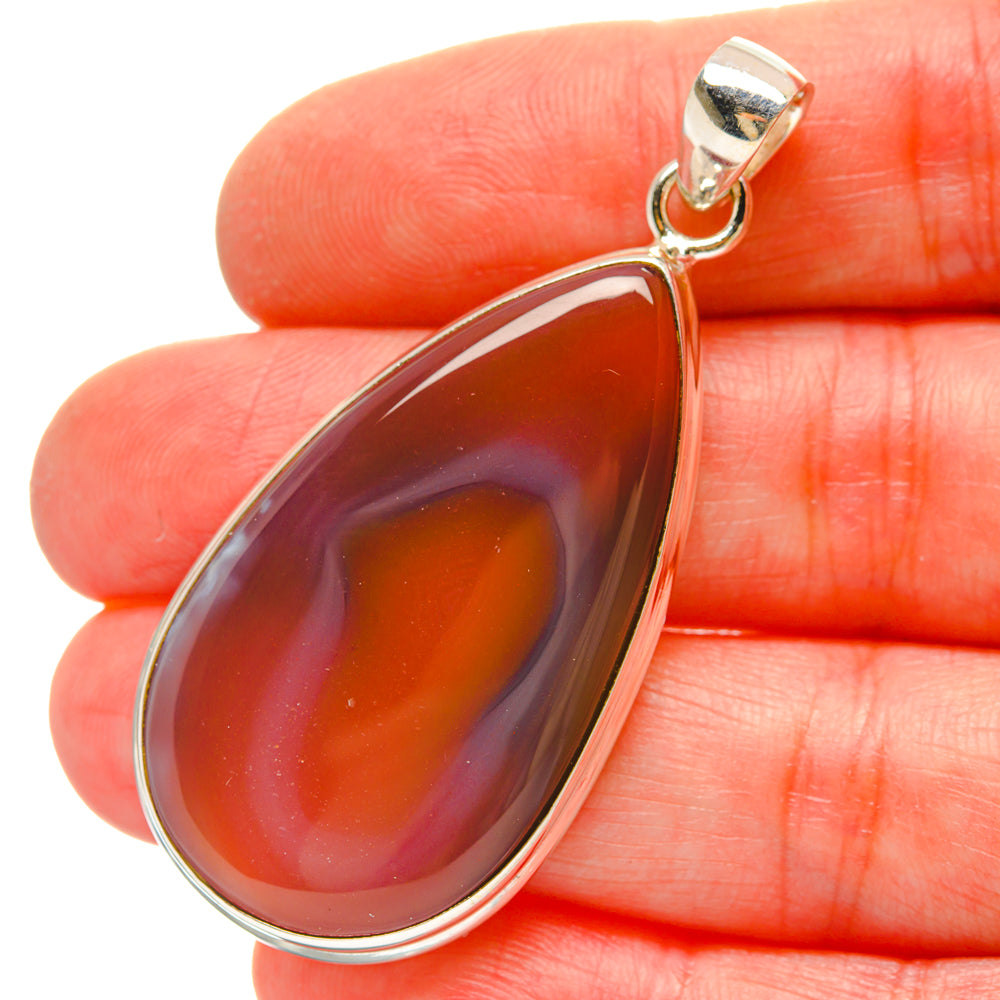 Red Botswana Agate Pendants handcrafted by Anasilvercos - PD16926
