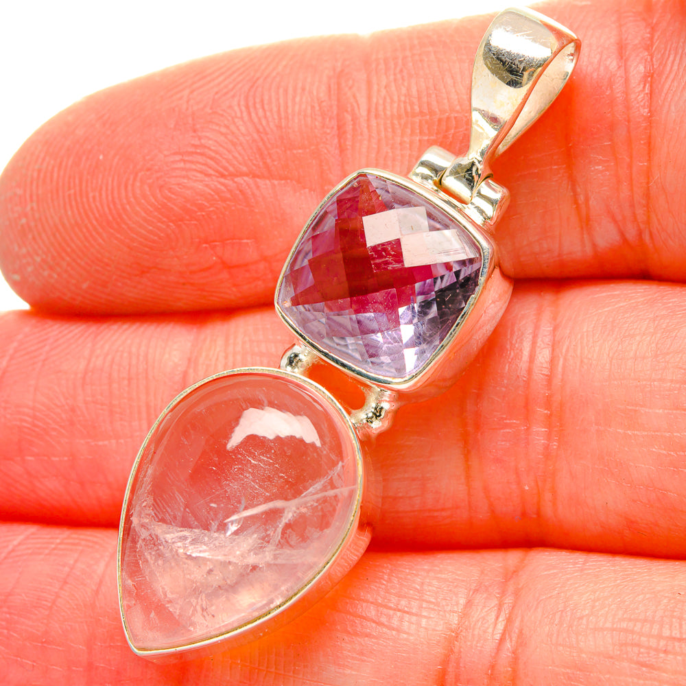 Rose Quartz Pendants handcrafted by Anasilvercos - PD16931