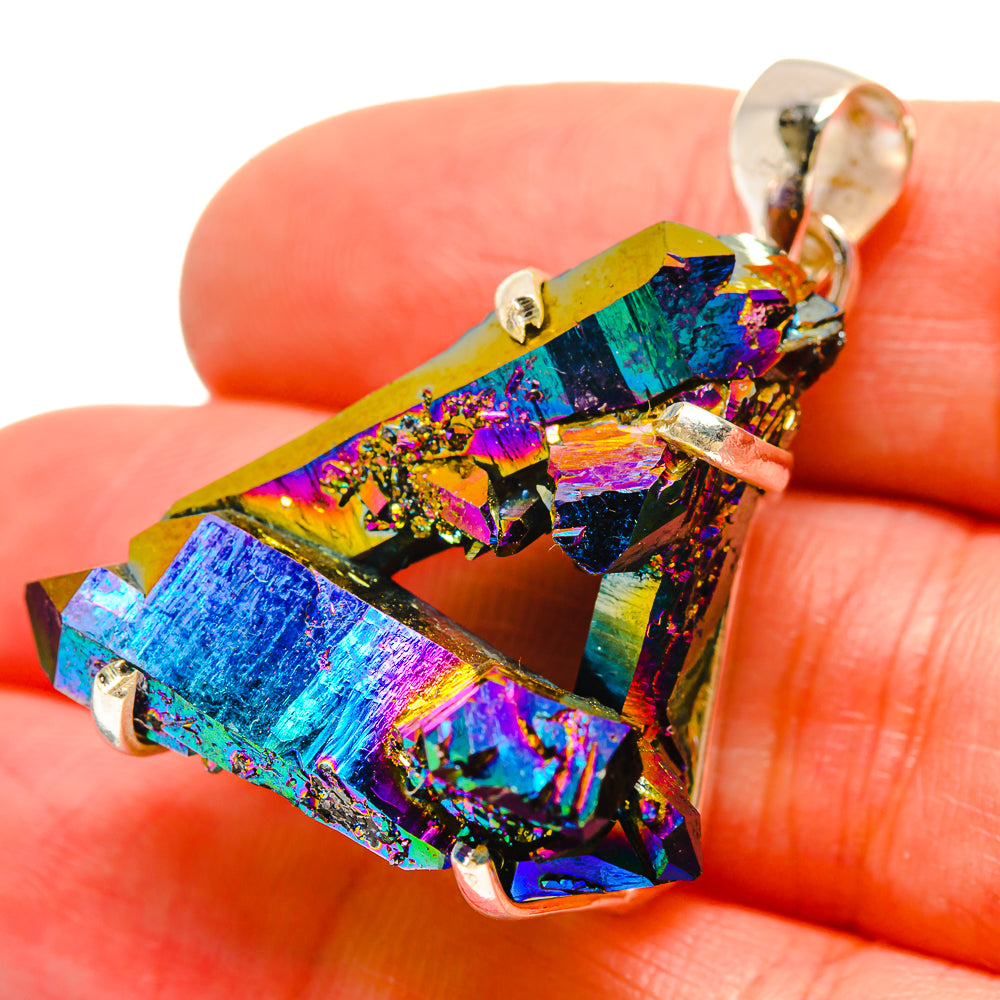 Titanium Sunshine Druzy Pendants handcrafted by Anasilvercos - PD16948