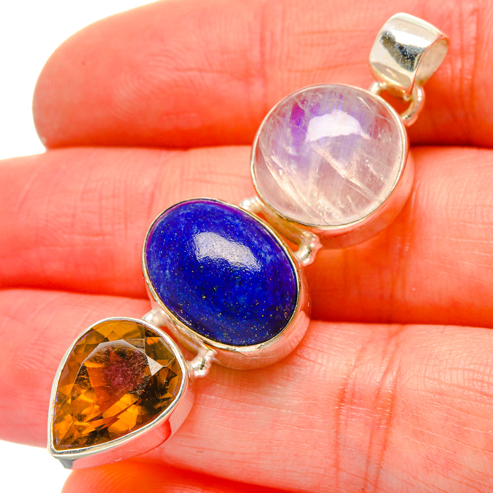 Rainbow Moonstone Pendants handcrafted by Anasilvercos - PD16951