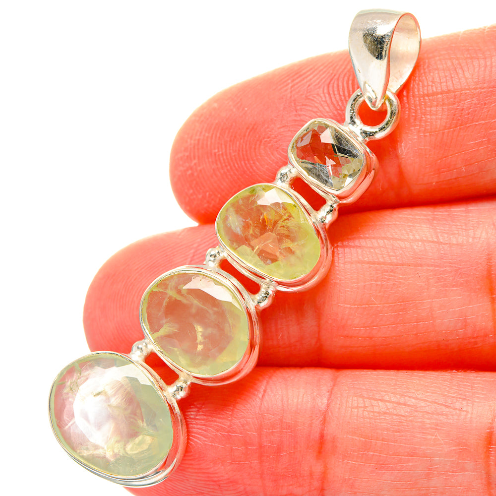 Prehnite Pendants handcrafted by Anasilvercos - PD16975