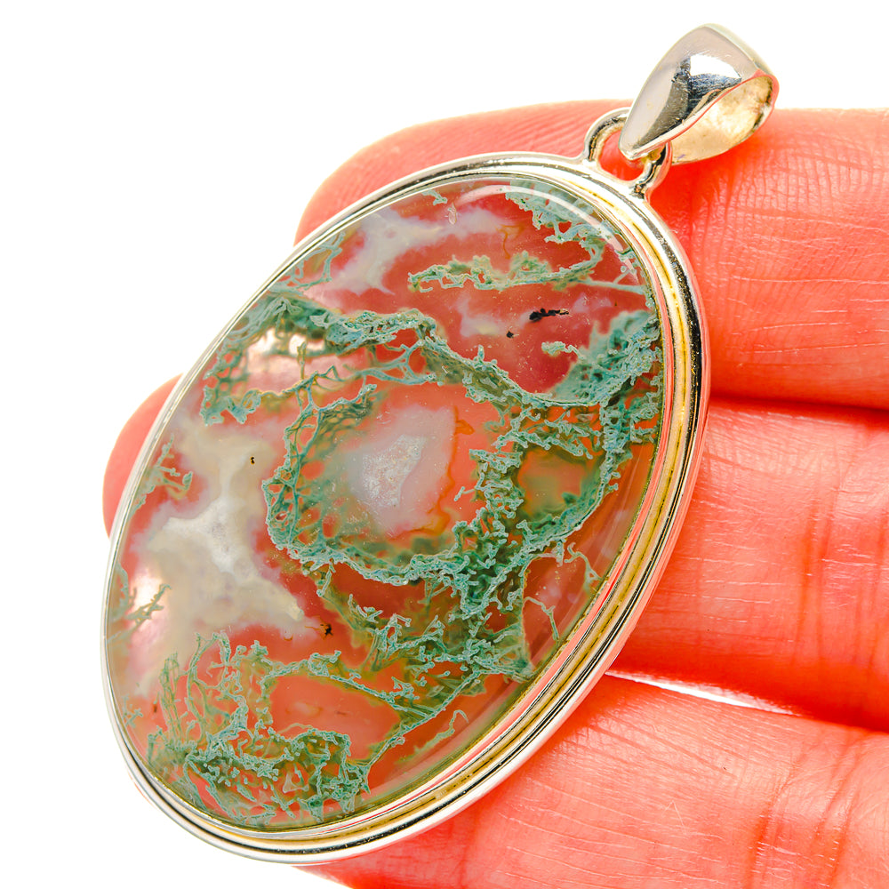 Green Moss Agate Pendants handcrafted by Anasilvercos - PD16978