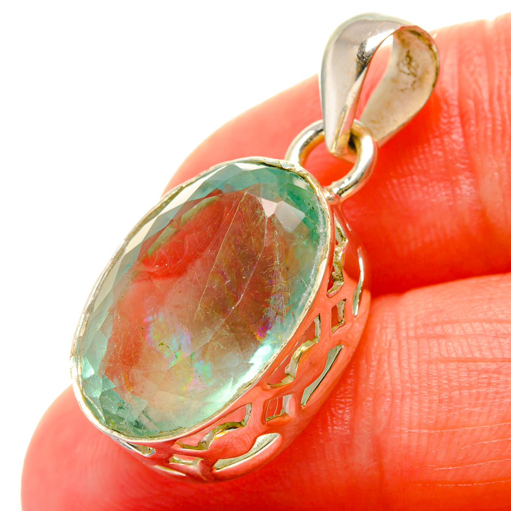 Green Fluorite Pendants handcrafted by Anasilvercos - PD16994