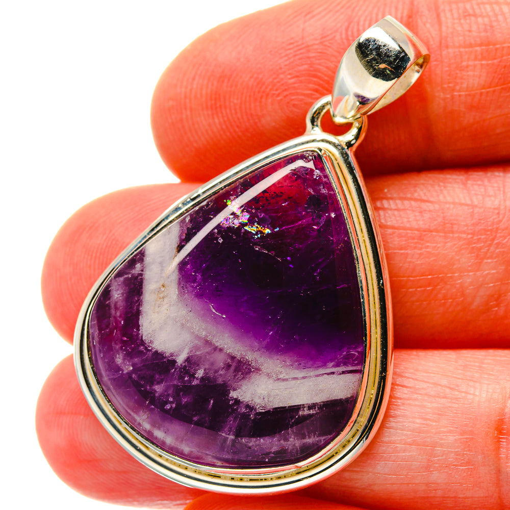 Chevron Amethyst Pendants handcrafted by Anasilvercos - PD17045