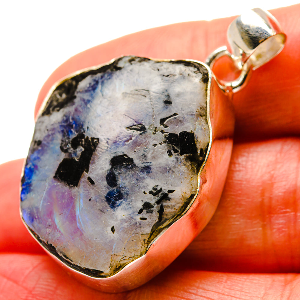 Rainbow Moonstone Pendants handcrafted by Anasilvercos - PD17049