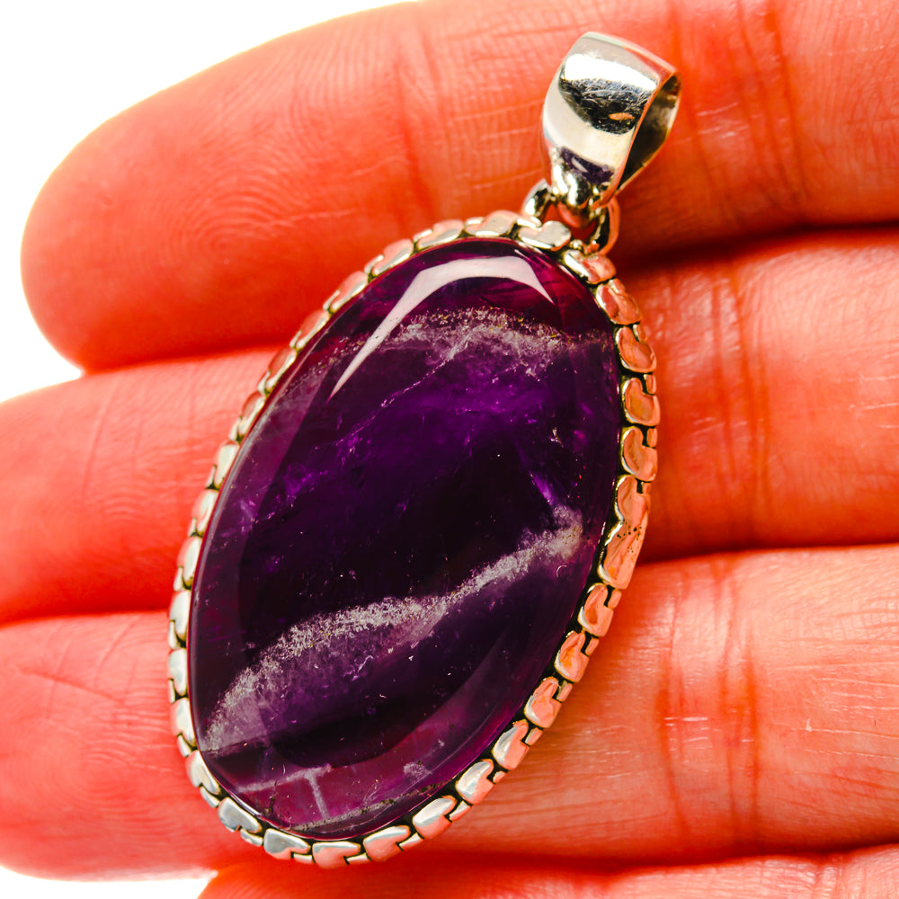 Chevron Amethyst Pendants handcrafted by Anasilvercos - PD17079