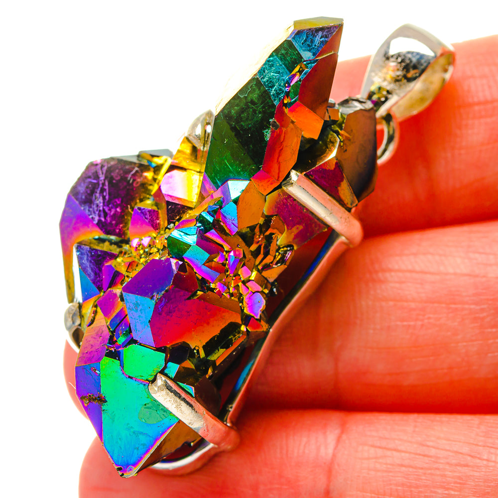 Titanium Sunshine Druzy Pendants handcrafted by Anasilvercos - PD17083
