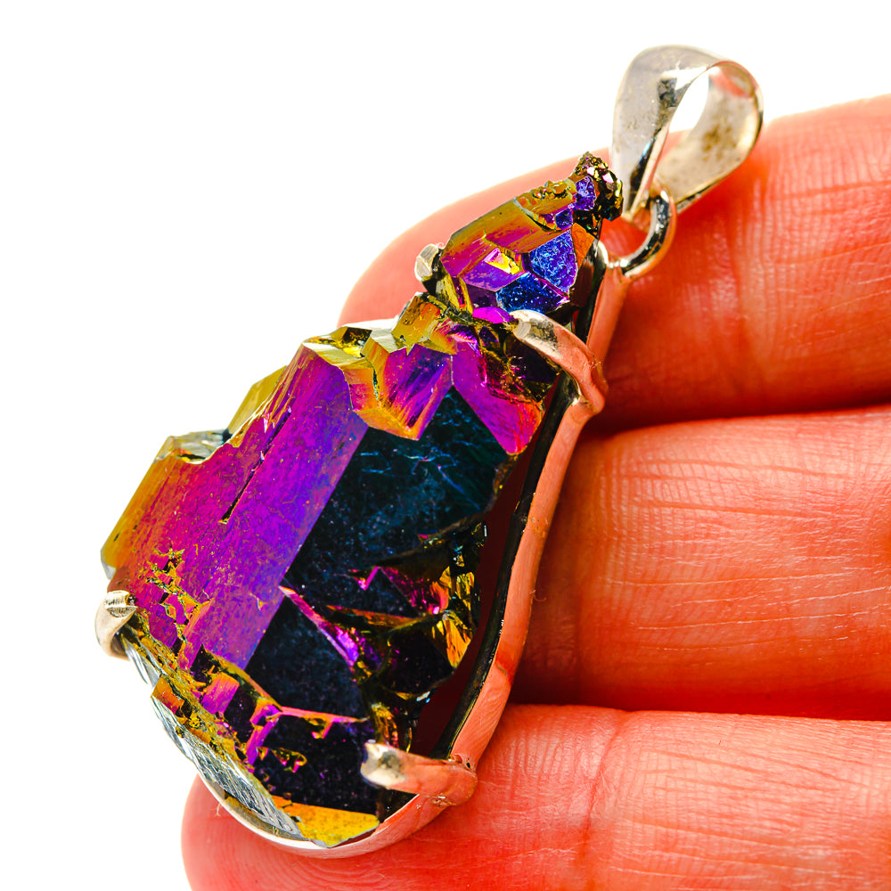 Titanium Sunshine Druzy Pendants handcrafted by Anasilvercos - PD17085