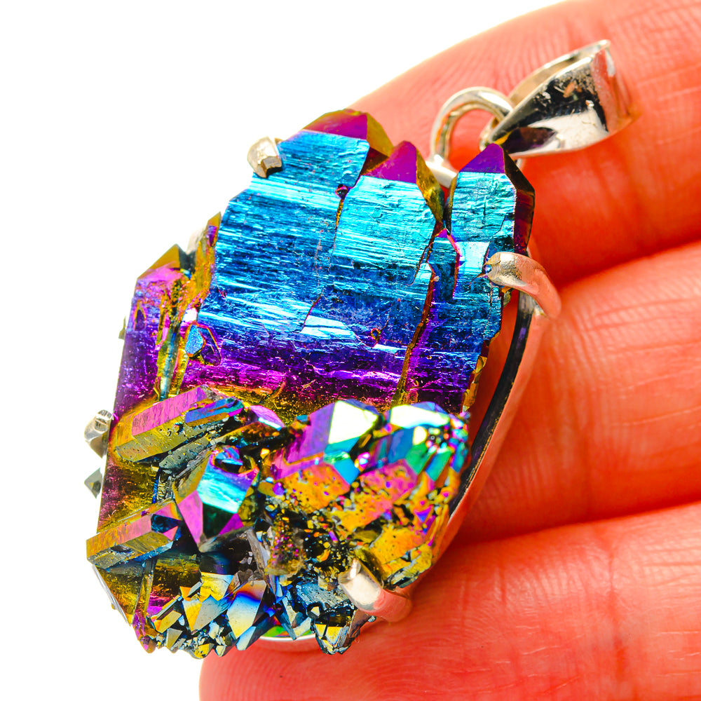 Titanium Sunshine Druzy Pendants handcrafted by Anasilvercos - PD17088