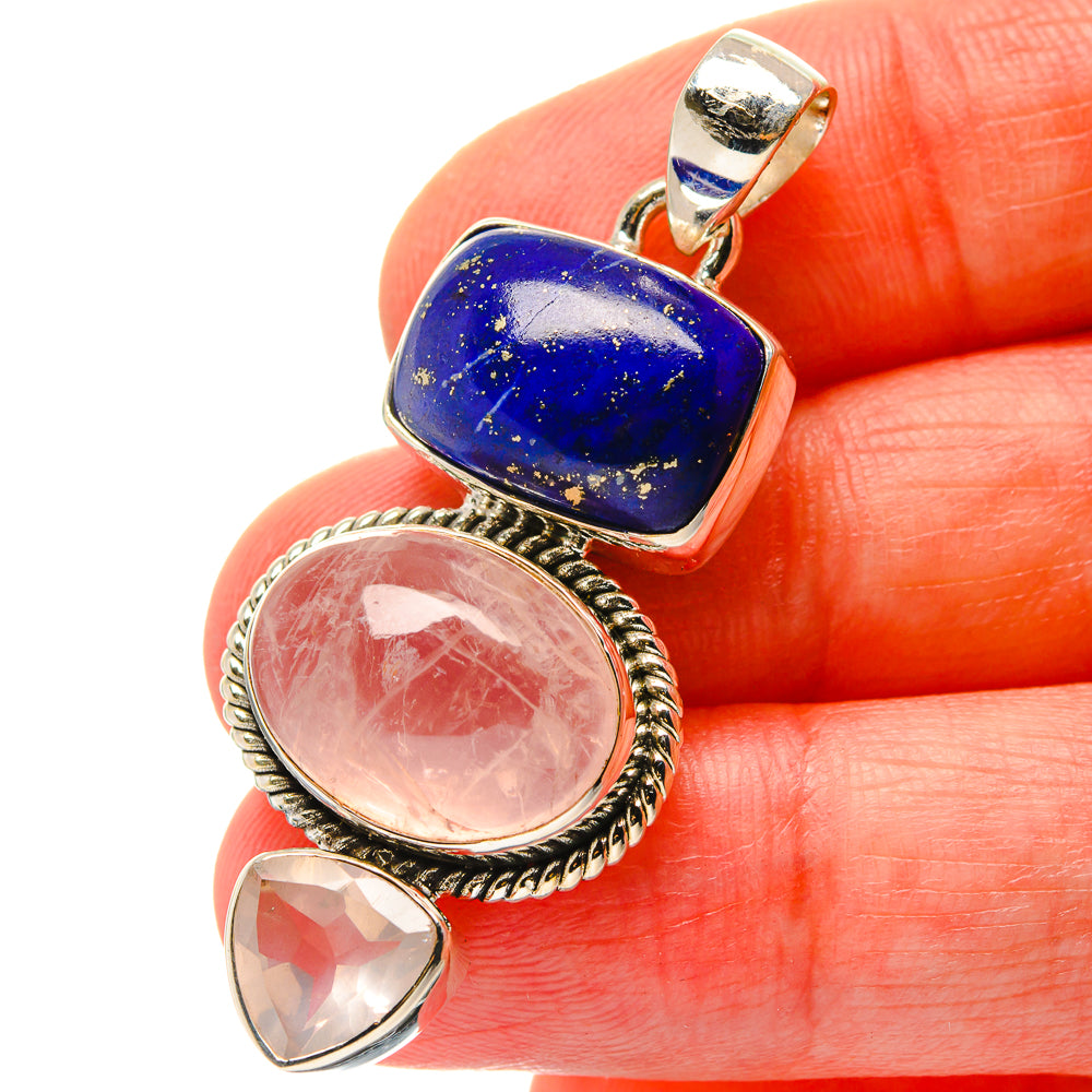 Rose Quartz Pendants handcrafted by Anasilvercos - PD17089