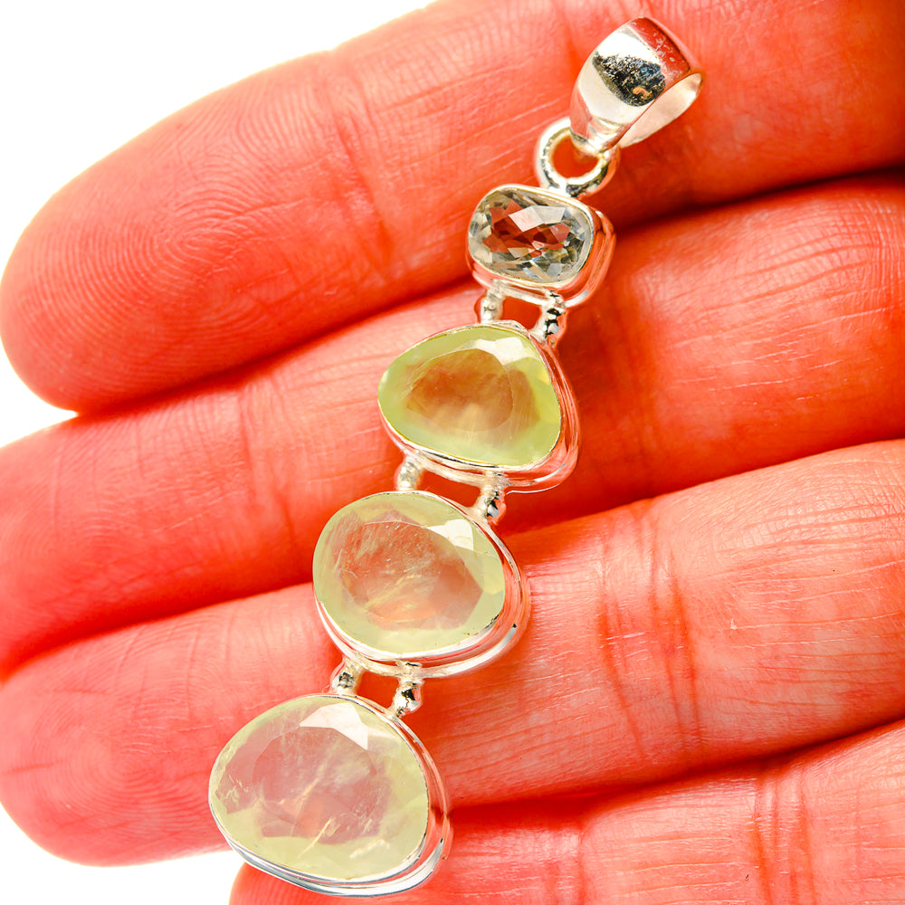 Prehnite Pendants handcrafted by Anasilvercos - PD17099