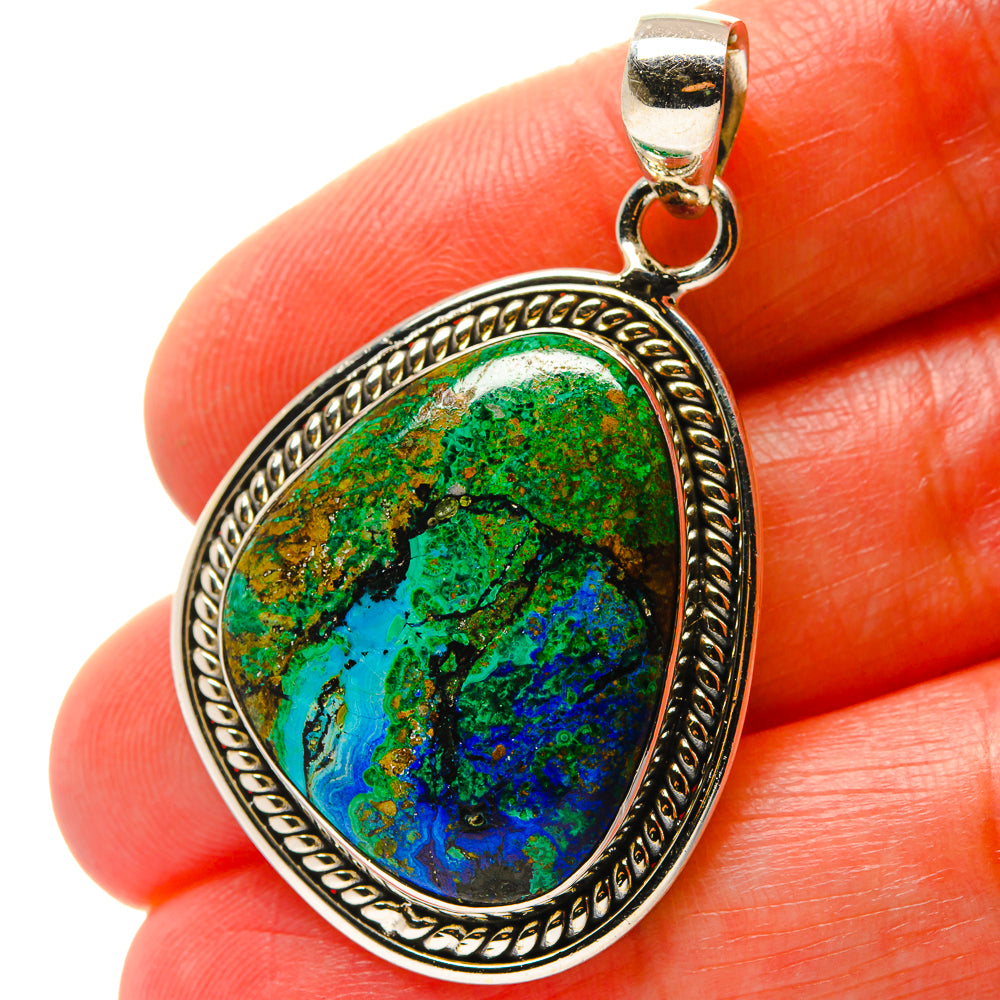 Azurite Malachite Pendants handcrafted by Anasilvercos - PD17111