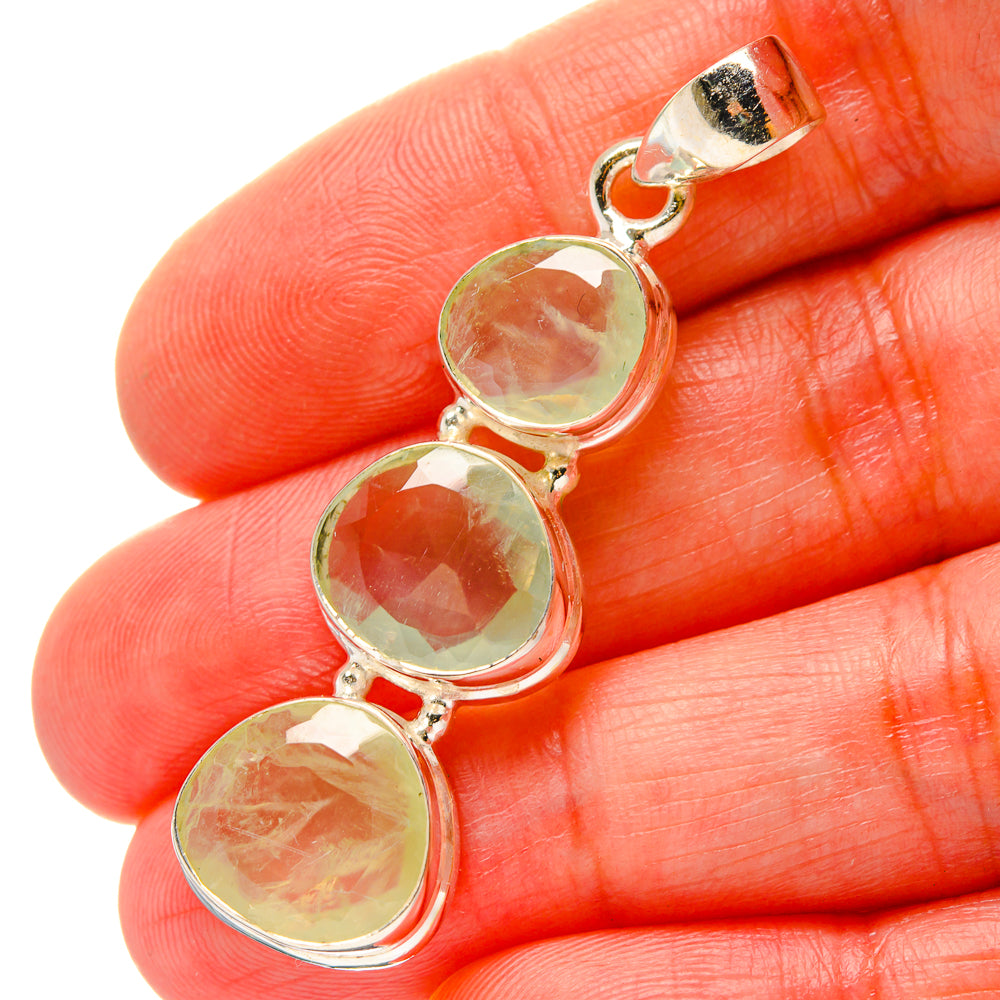 Prehnite Pendants handcrafted by Anasilvercos - PD17122