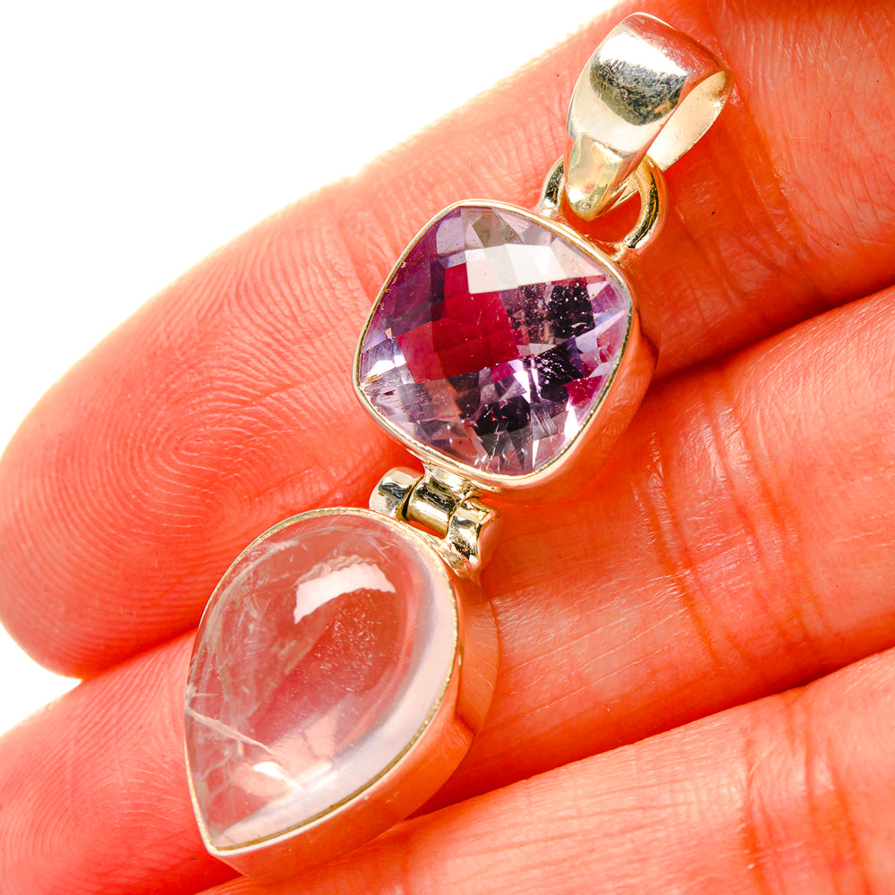 Rose Quartz Pendants handcrafted by Anasilvercos - PD17127
