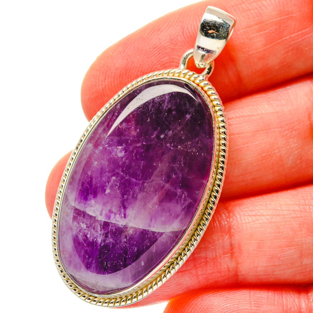 Chevron Amethyst Pendants handcrafted by Anasilvercos - PD17145