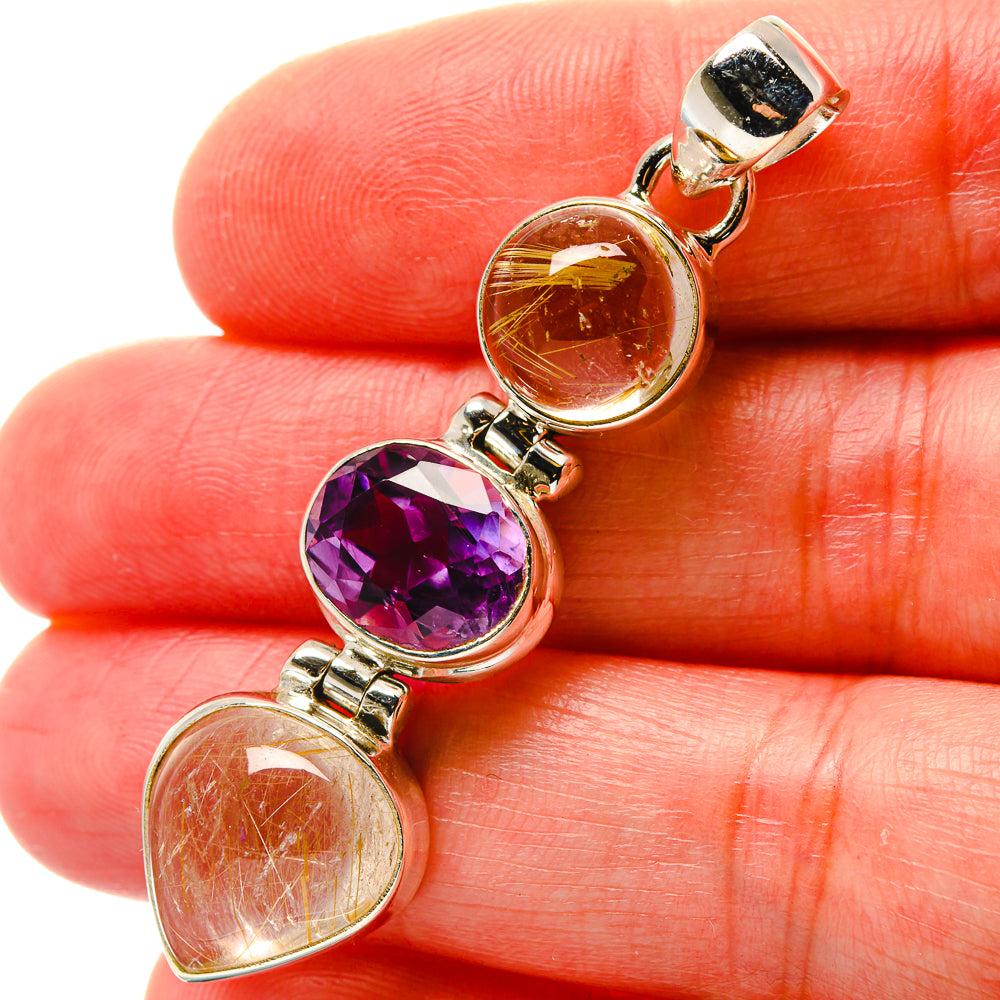 Rutilated Quartz Pendants handcrafted by Anasilvercos - PD17160