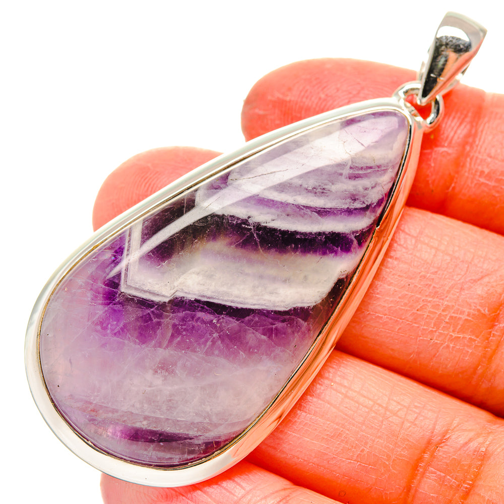 Chevron Amethyst Pendants handcrafted by Anasilvercos - PD17200