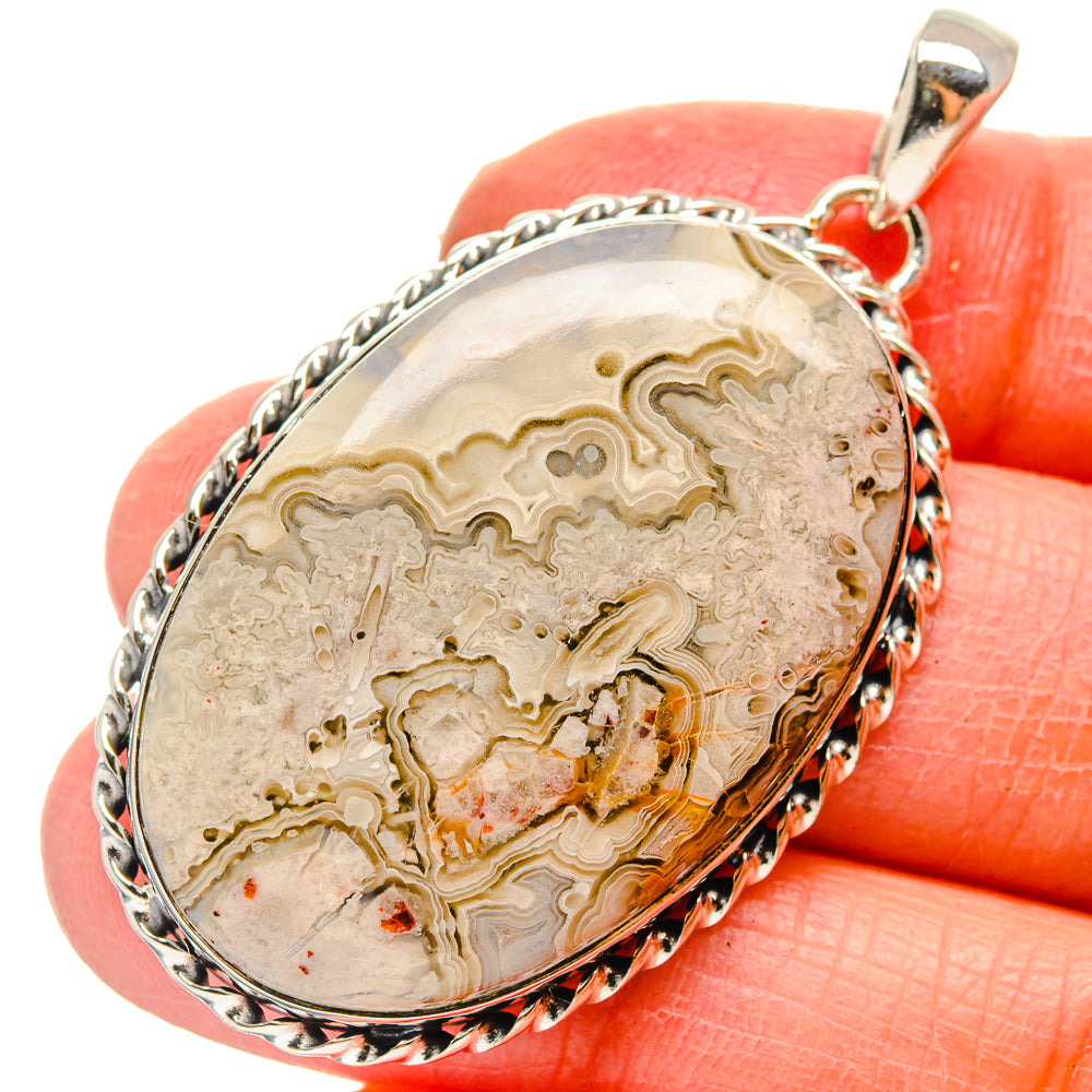 Laguna Lace Agate Pendants handcrafted by Anasilvercos - PD17203