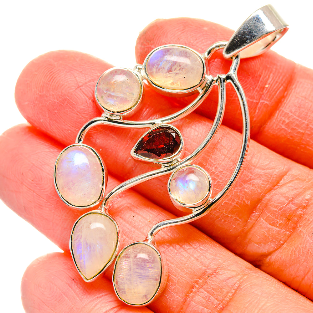 Rainbow Moonstone Pendants handcrafted by Anasilvercos - PD17206
