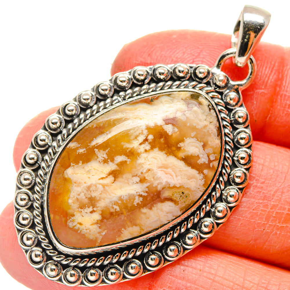Plume Agate Pendants handcrafted by Anasilvercos - PD17212