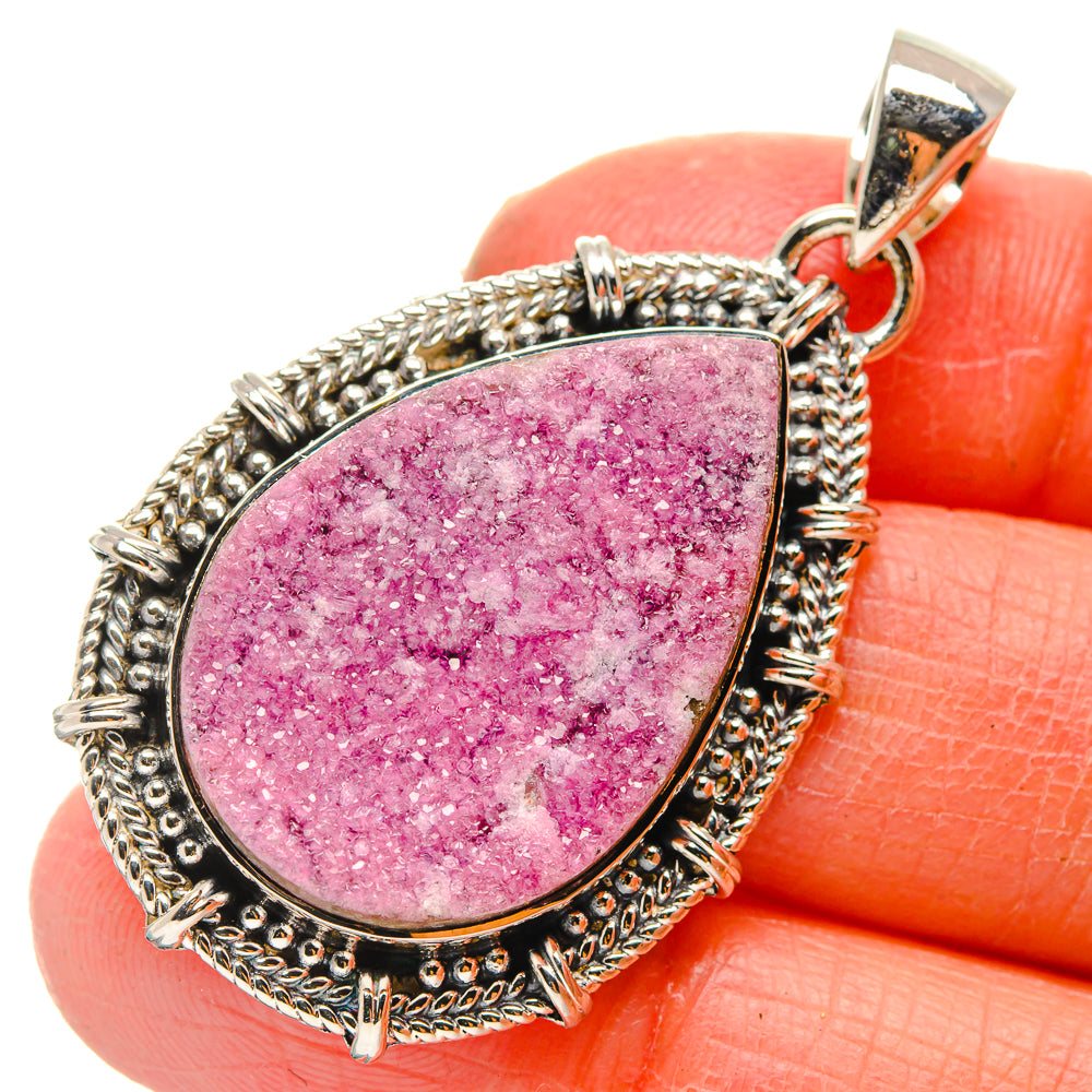 Cobalto Calcite Druzy Pendants handcrafted by Anasilvercos - PD17214