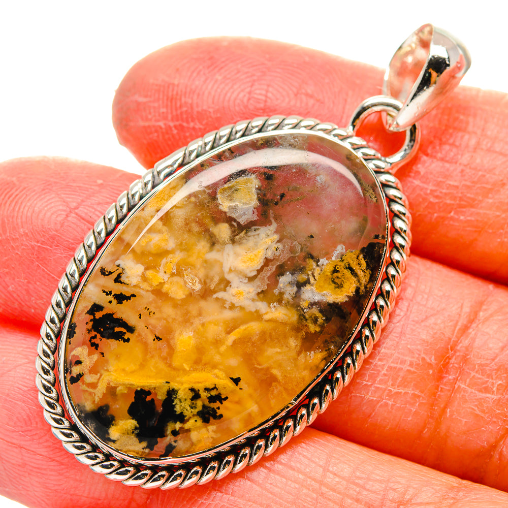 Plume Agate Pendants handcrafted by Anasilvercos - PD17224