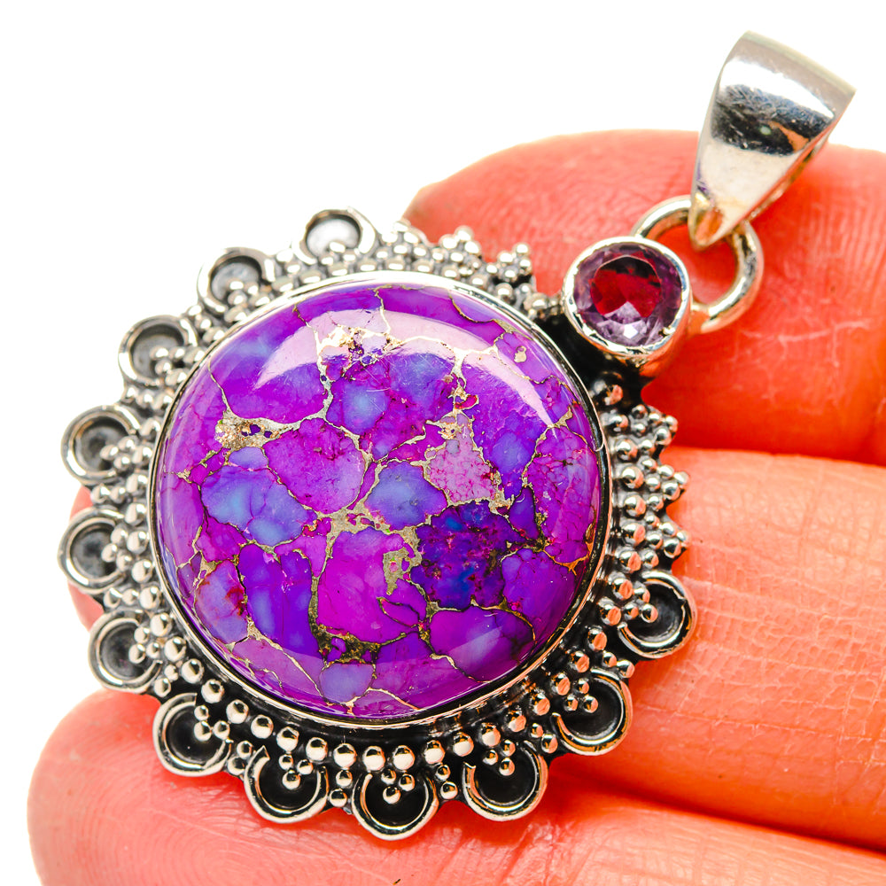 Purple Copper Composite Turquoise Pendants handcrafted by Anasilvercos - PD17246