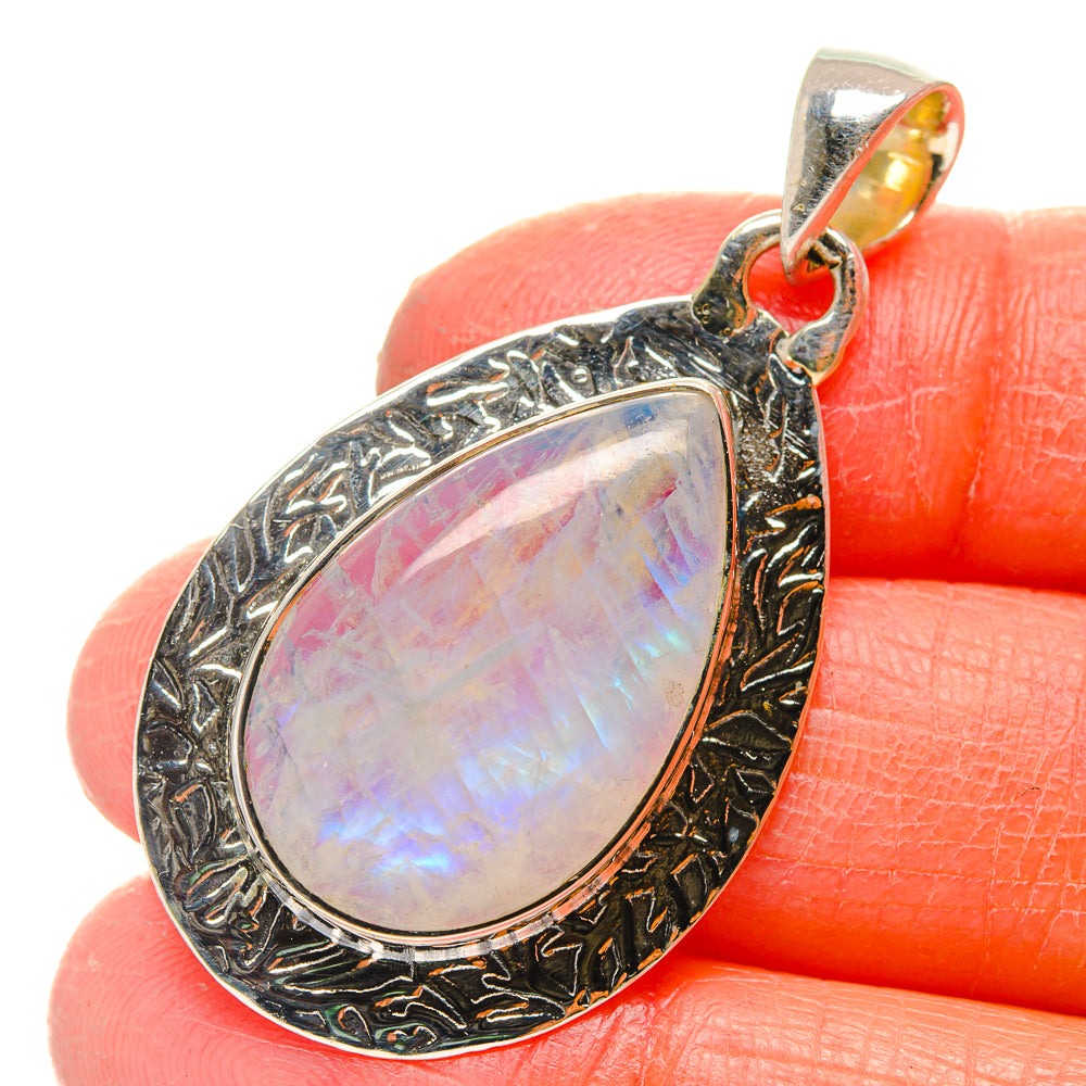 Rainbow Moonstone Pendants handcrafted by Anasilvercos - PD17250