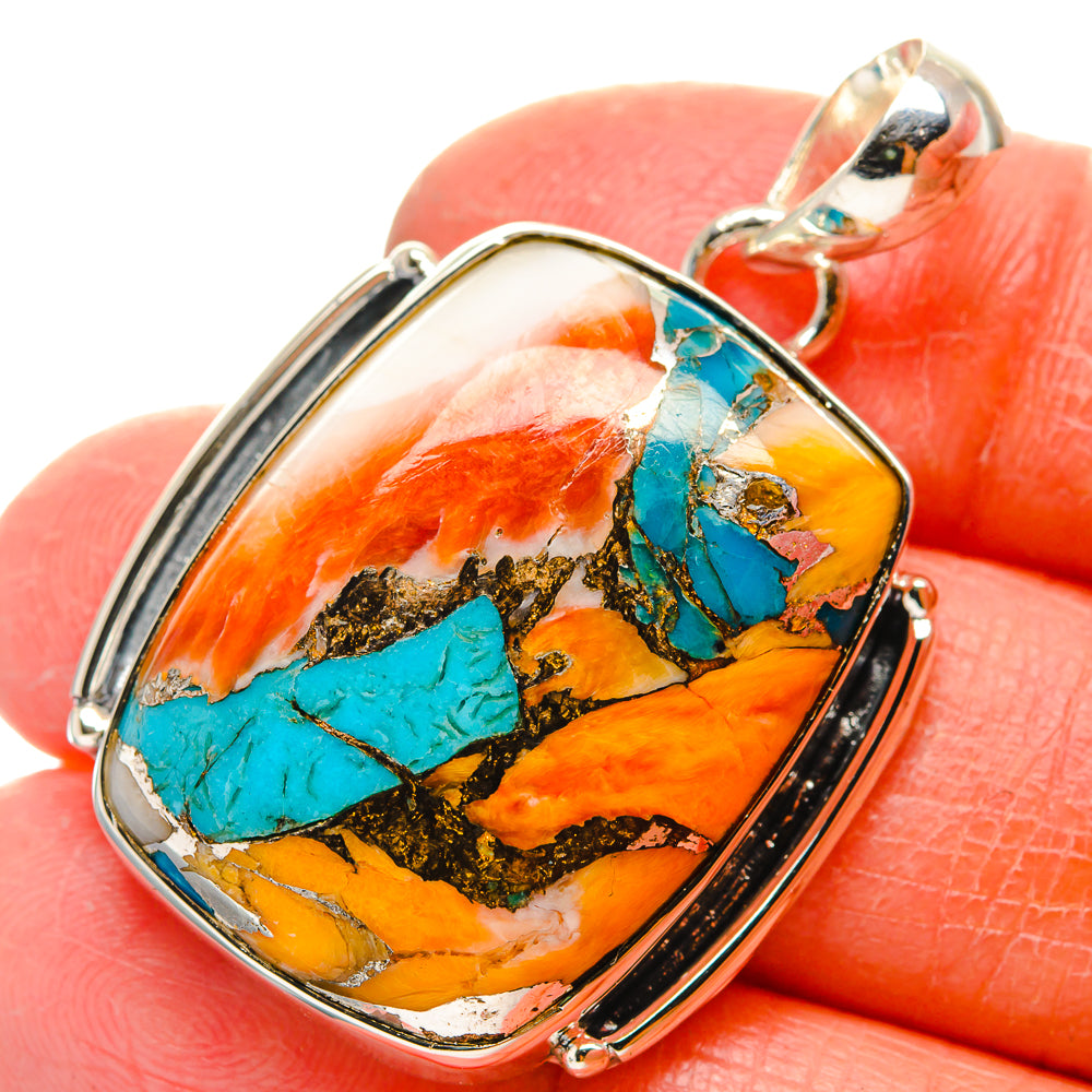 Spiny Oyster Turquoise Pendants handcrafted by Anasilvercos - PD17253