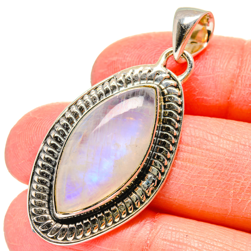 Rainbow Moonstone Pendants handcrafted by Anasilvercos - PD17267
