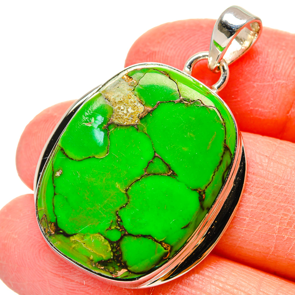 Green Copper Composite Turquoise Pendants handcrafted by Anasilvercos - PD17274