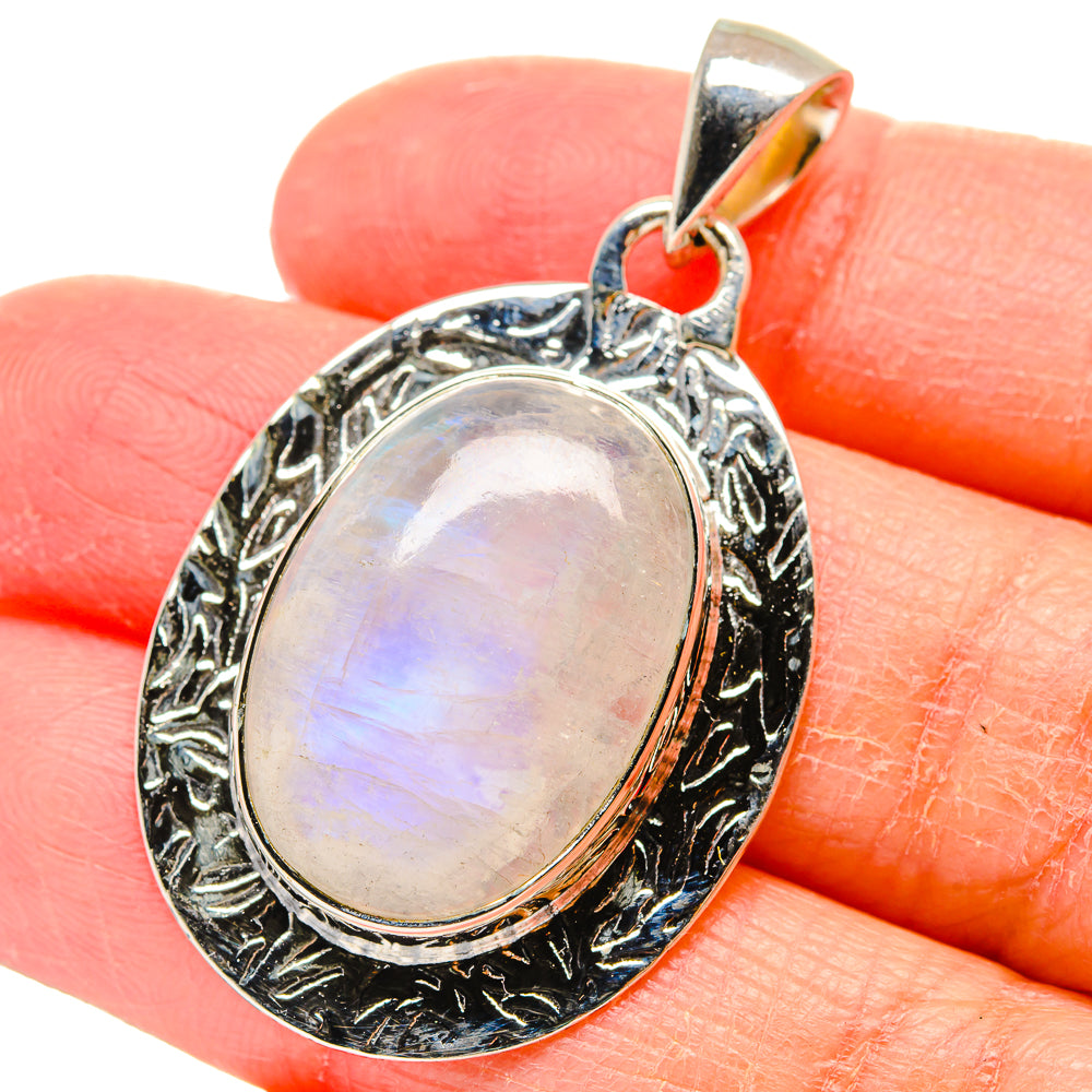 Rainbow Moonstone Pendants handcrafted by Anasilvercos - PD17278