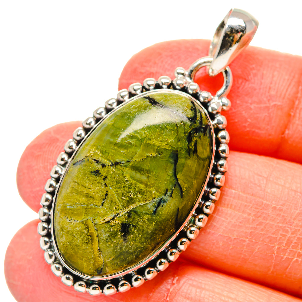 African Green Opal Pendants handcrafted by Anasilvercos - PD17283