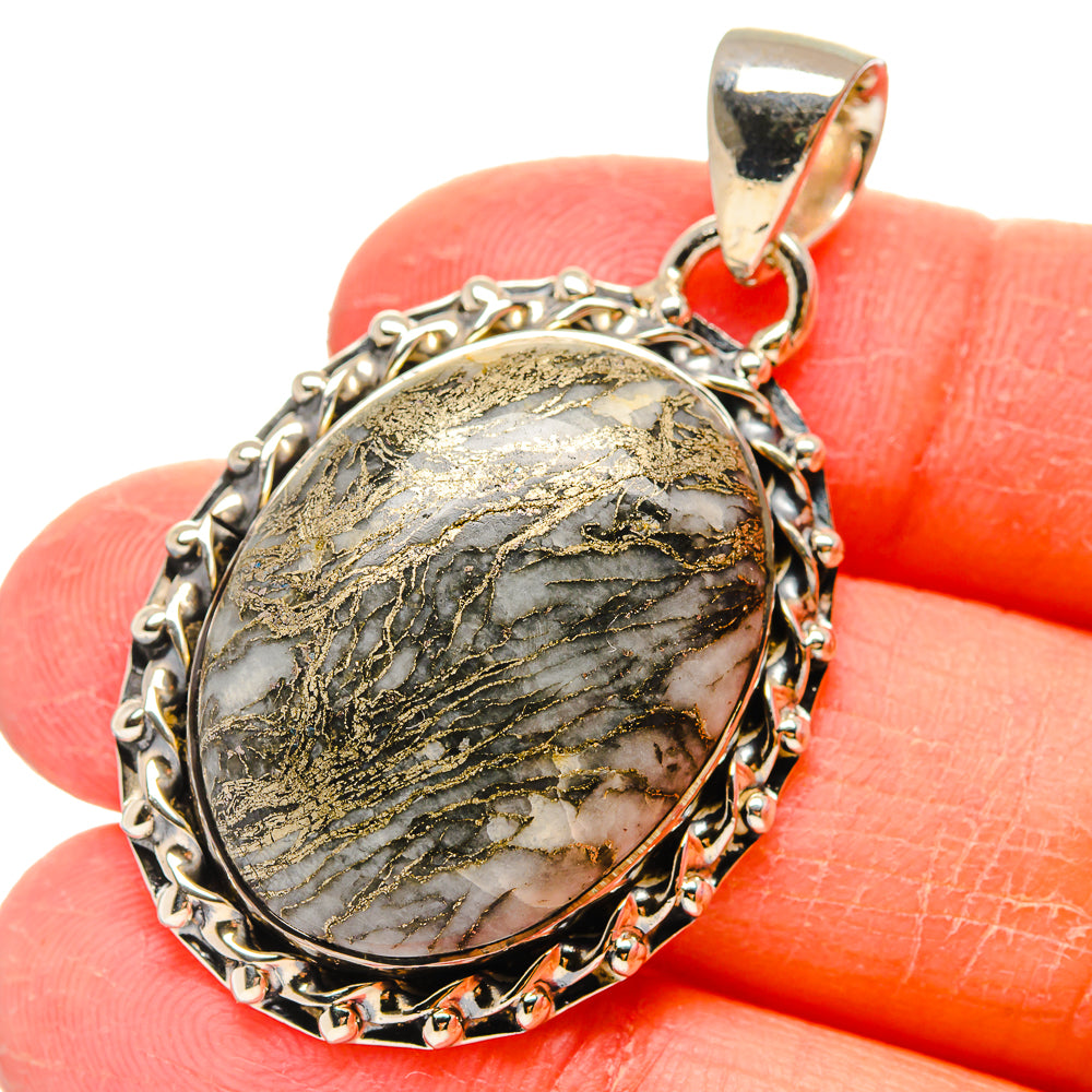 Pyrite Agate Pendants handcrafted by Anasilvercos - PD17290