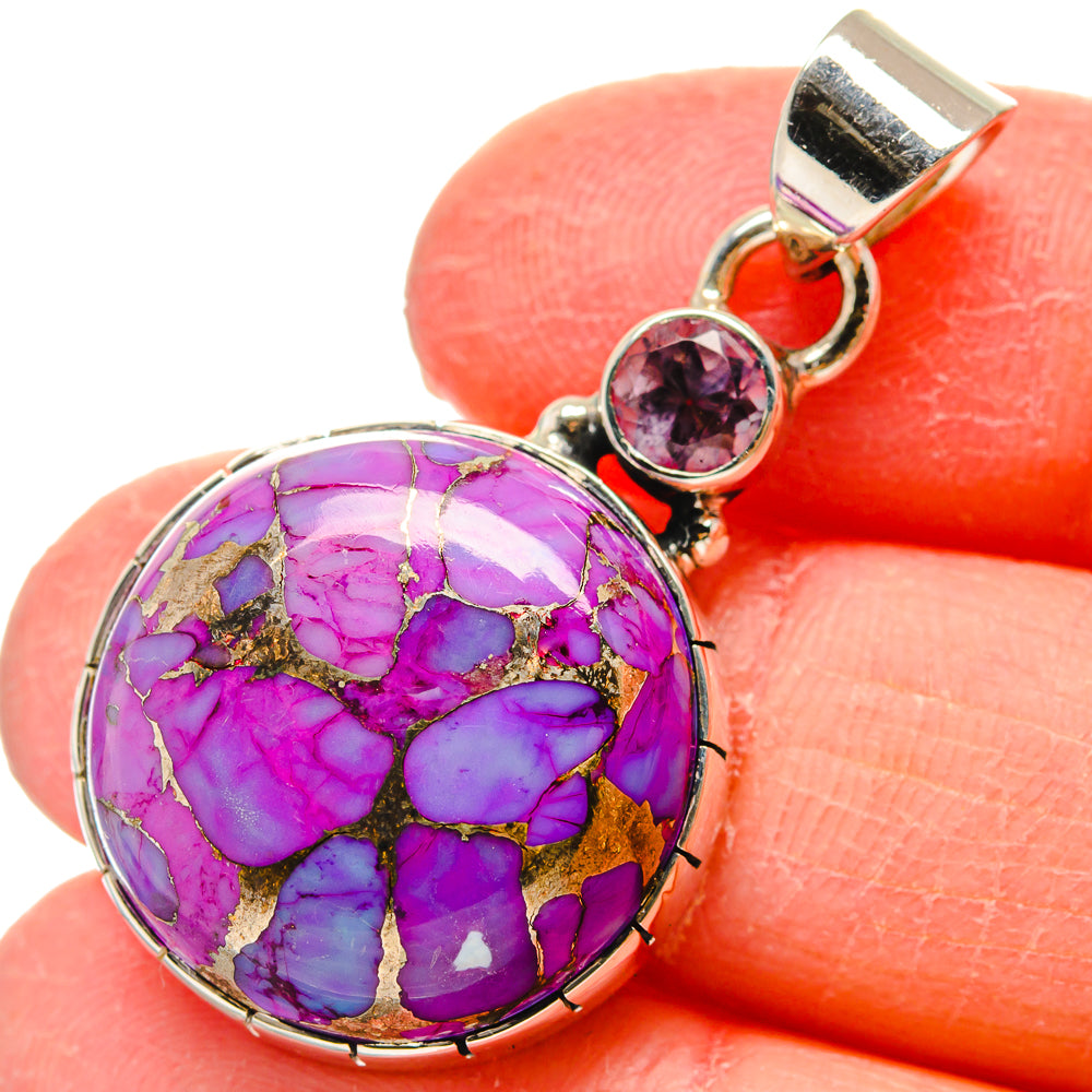 Purple Copper Composite Turquoise Pendants handcrafted by Anasilvercos - PD17294