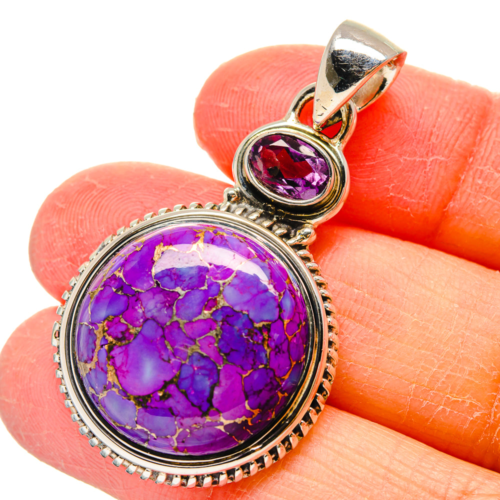Purple Copper Composite Turquoise Pendants handcrafted by Anasilvercos - PD17295