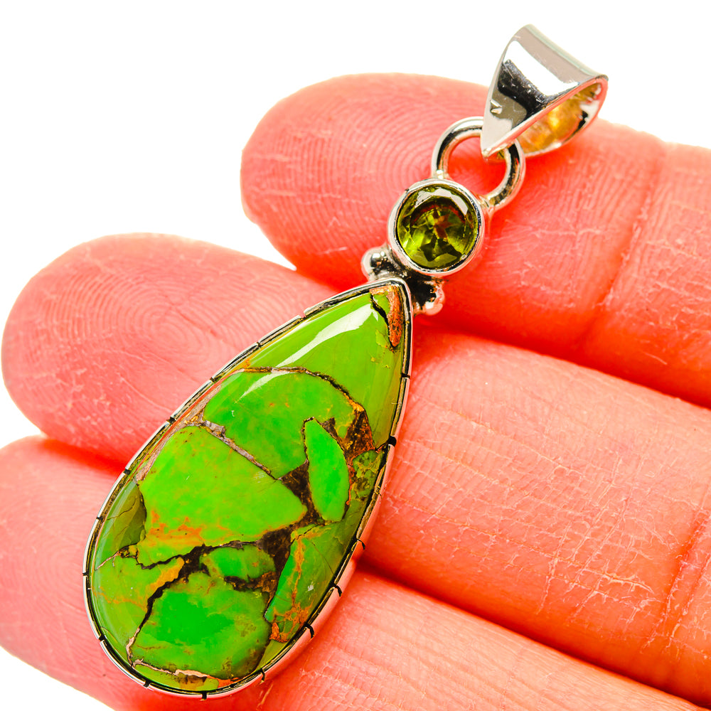 Green Copper Composite Turquoise Pendants handcrafted by Anasilvercos - PD17322