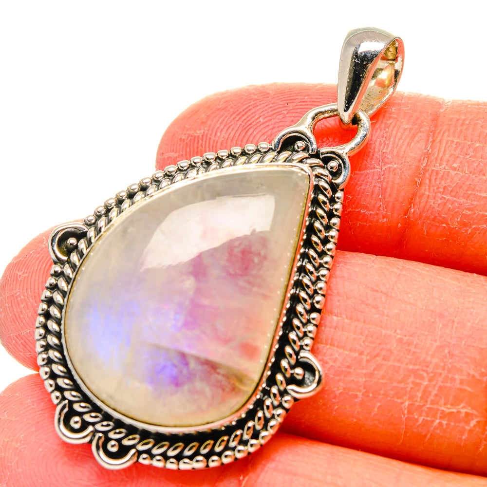 Rainbow Moonstone Pendants handcrafted by Anasilvercos - PD17327