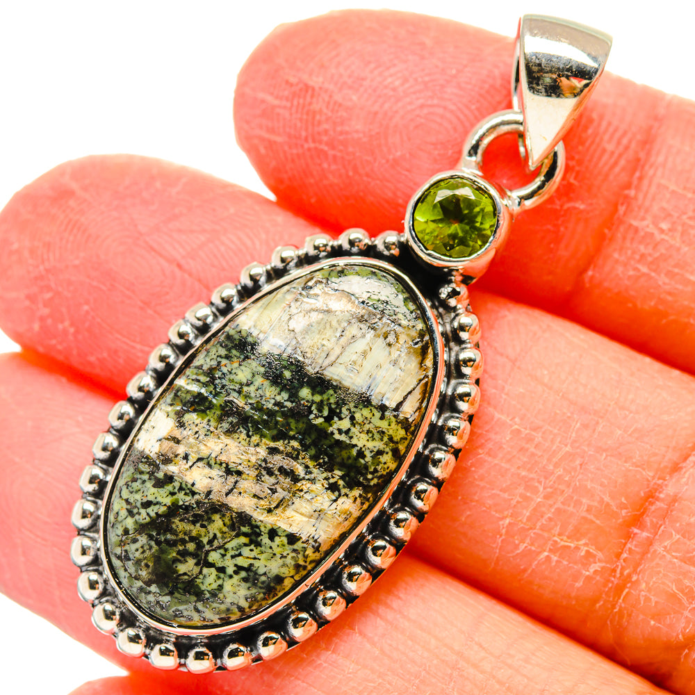 Green Vein Jasper Pendants handcrafted by Anasilvercos - PD17332