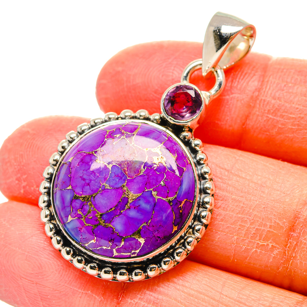 Purple Copper Composite Turquoise Pendants handcrafted by Anasilvercos - PD17348