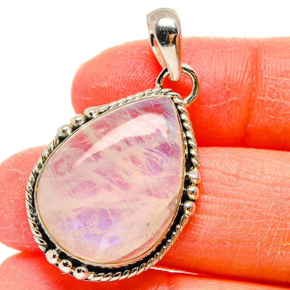 Rainbow Moonstone Pendants handcrafted by Anasilvercos - PD17356