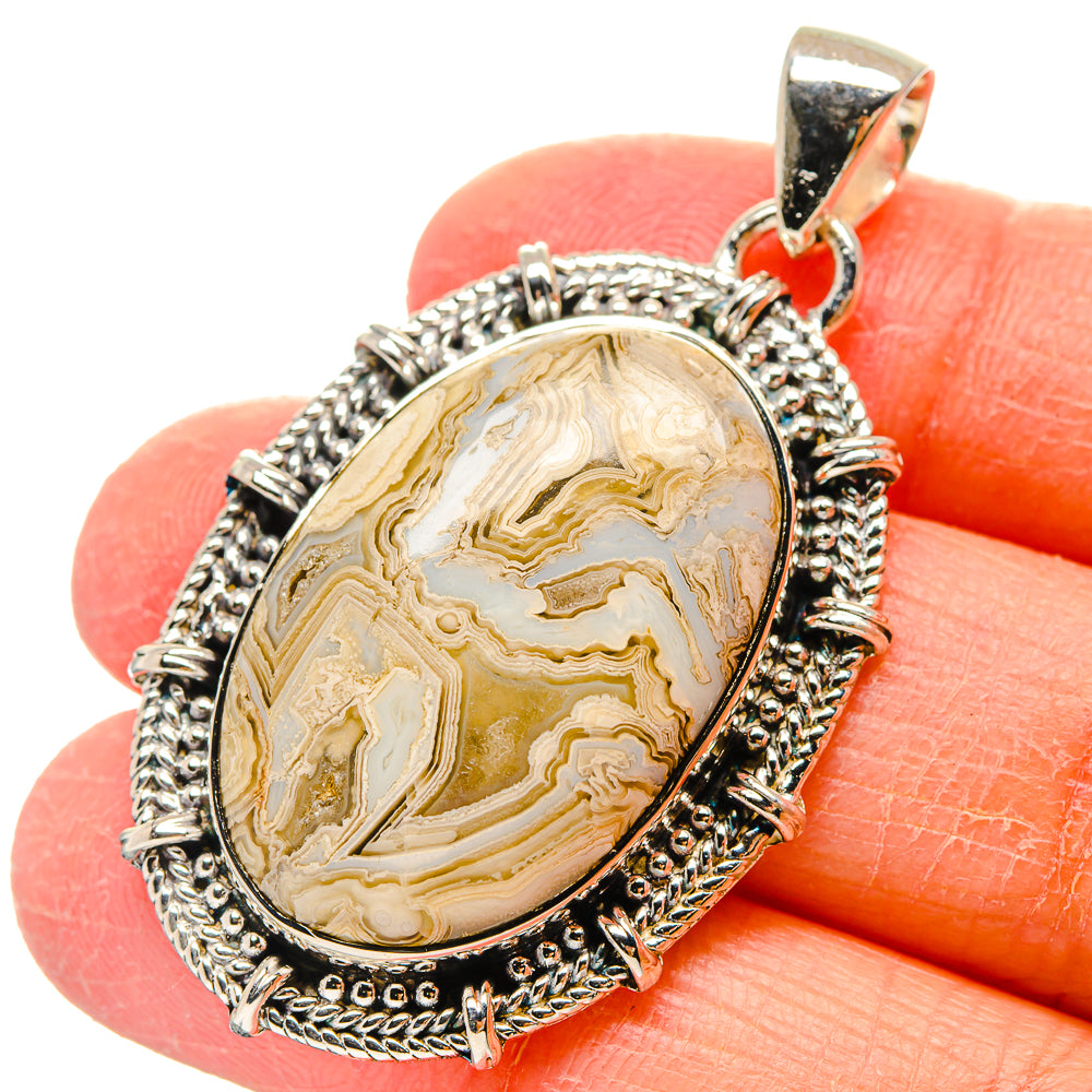 Laguna Lace Agate Pendants handcrafted by Anasilvercos - PD17361
