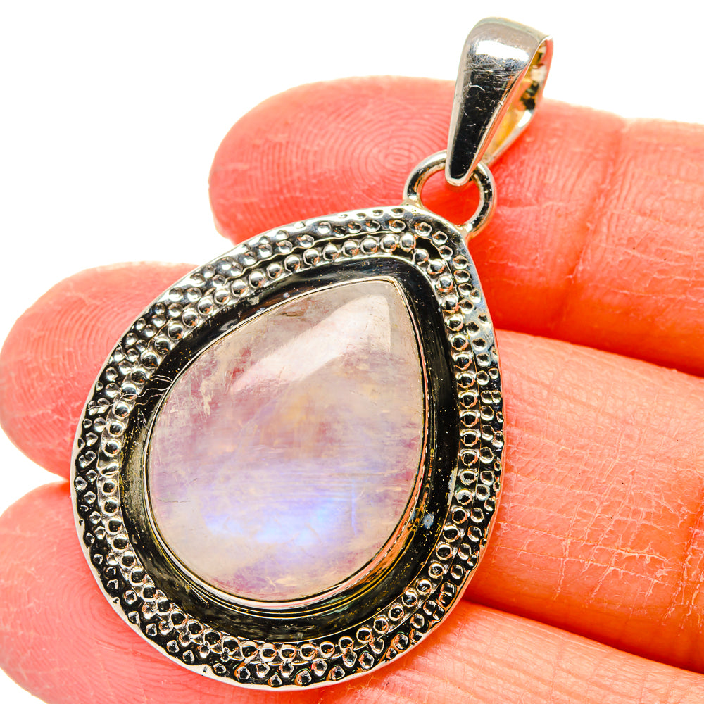 Rainbow Moonstone Pendants handcrafted by Anasilvercos - PD17363