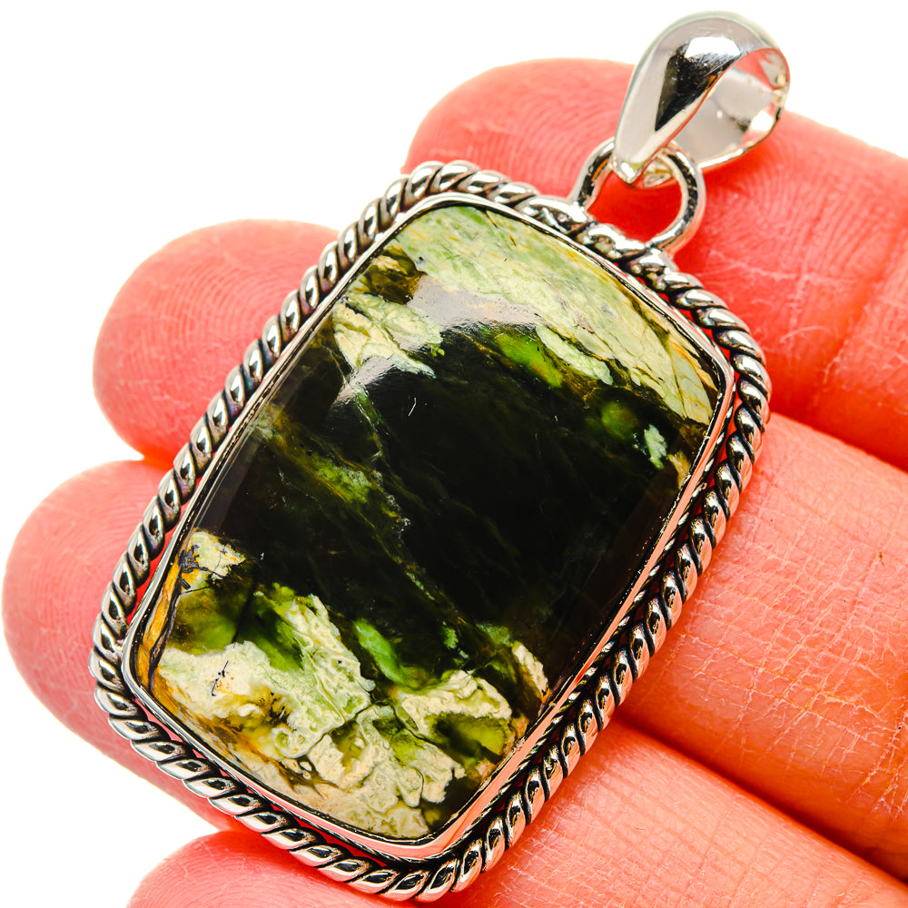 Australian Green Opal Pendants handcrafted by Anasilvercos - PD17392
