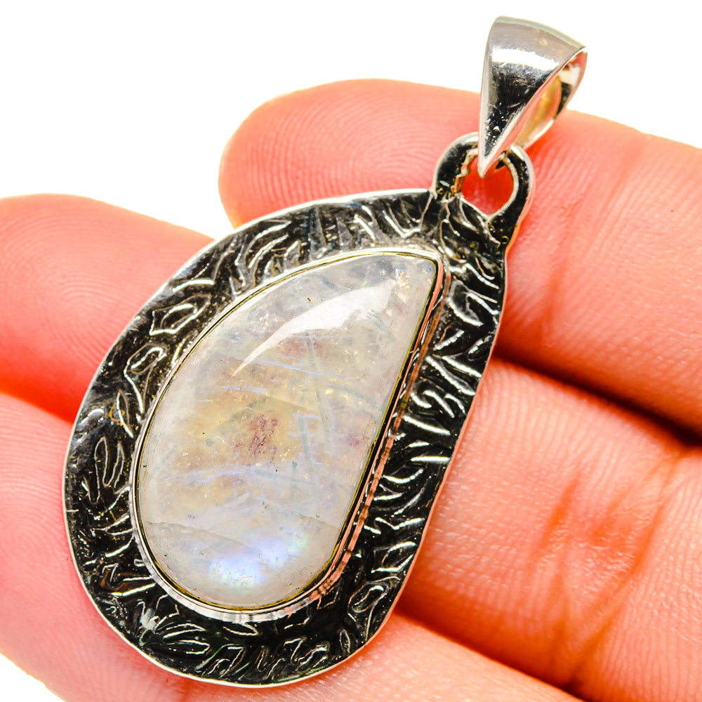 Rainbow Moonstone Pendants handcrafted by Anasilvercos - PD17447