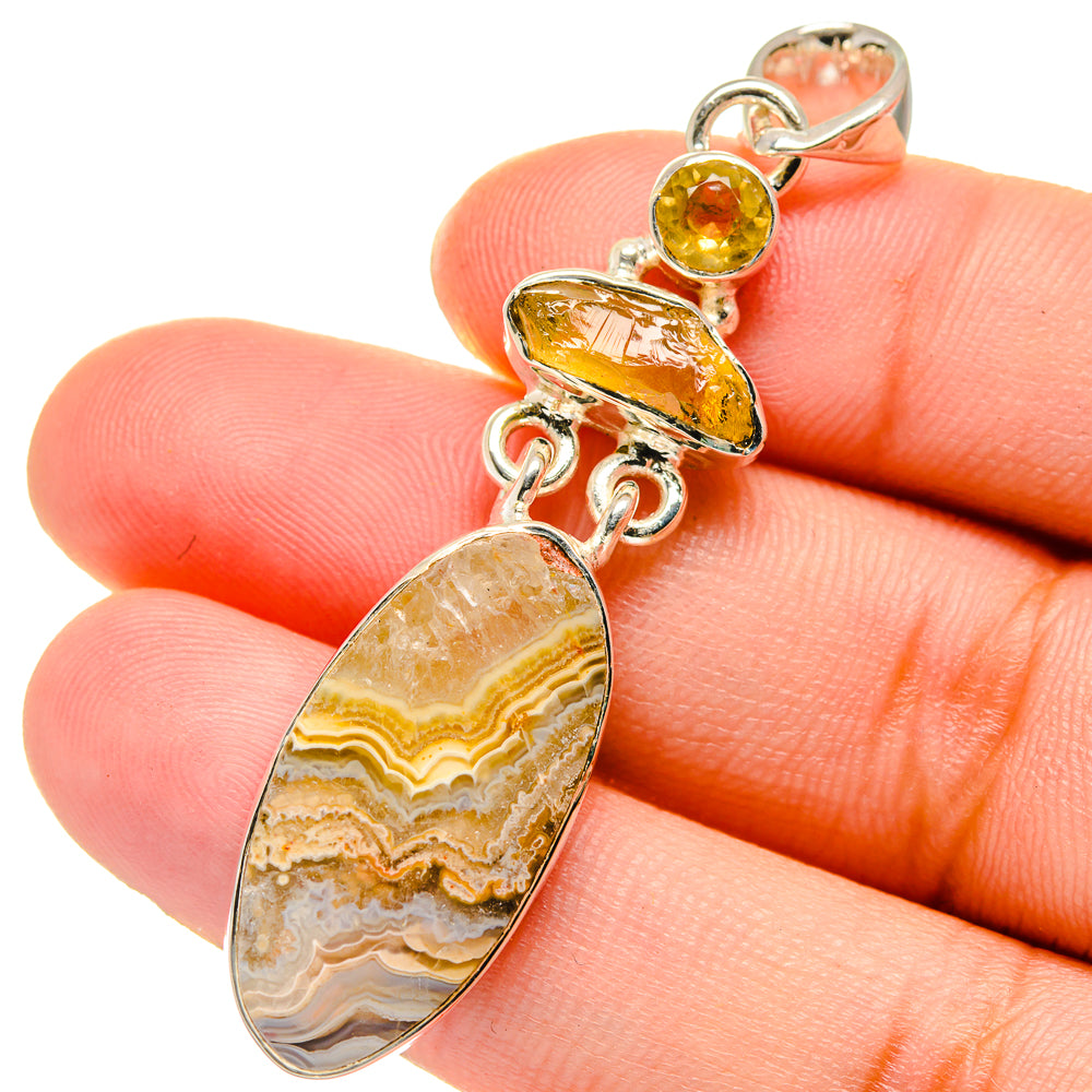 Laguna Lace Agate Pendants handcrafted by Anasilvercos - PD17452